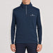 Amundsen 5Mila Half Zip in Navy Stripe, front view on model.