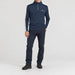 Amundsen 5Mila Half Zip in Navy Stripe, full outfit view on model.