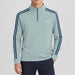 Amundsen 5Mila Half Zip in Stormy Blue Lines, front view on model.