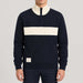 Amundsen 5Mila Half Zip Sweater in Faded Navy, front view on model.