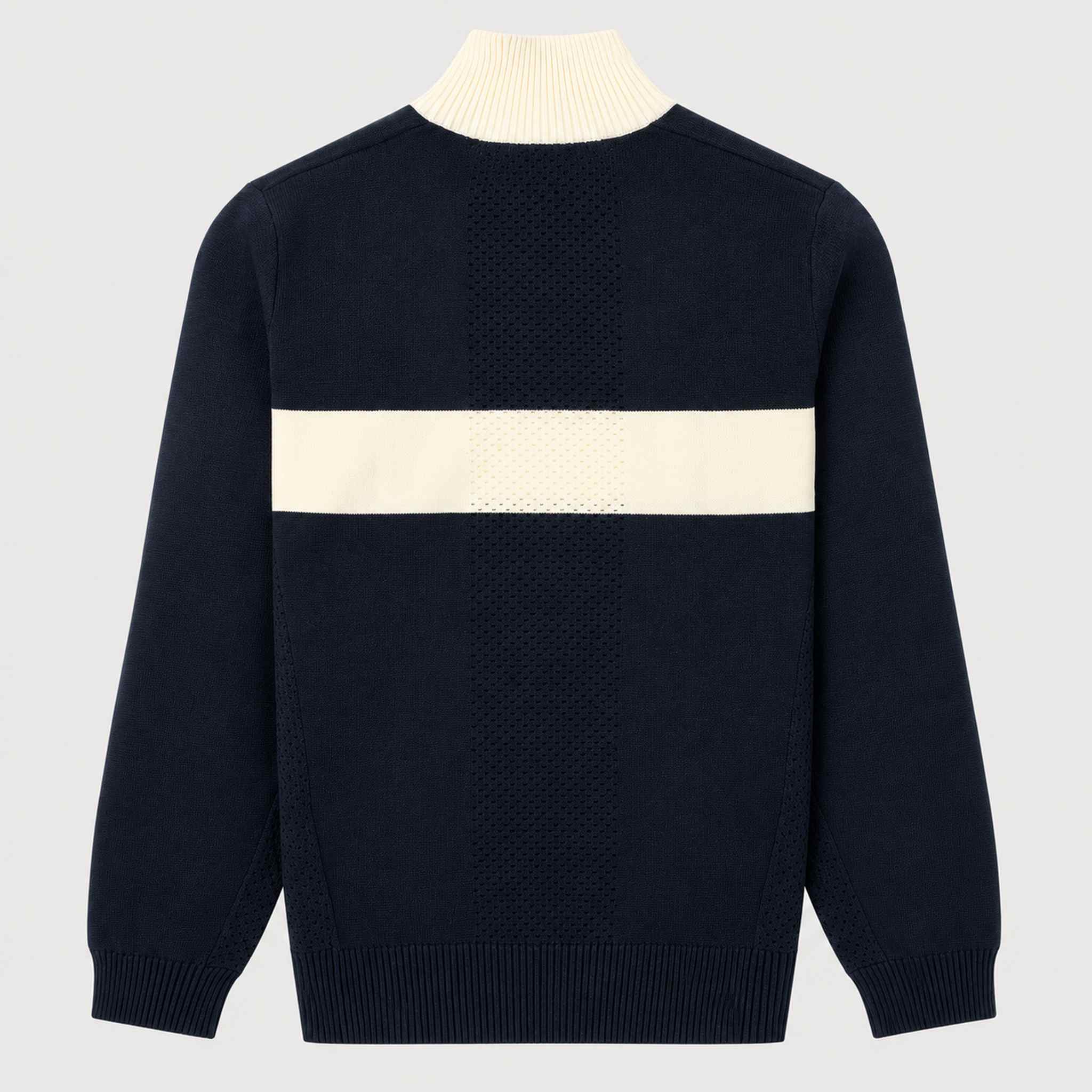 Amundsen 5Mila Half Zip Sweater in Faded Navy, back product view.
