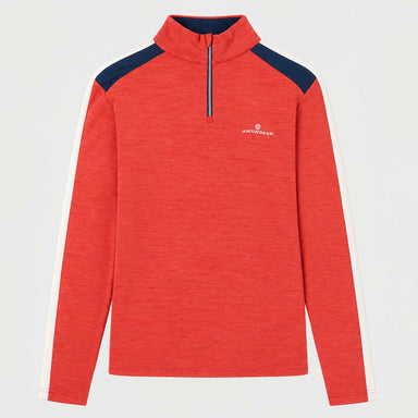 Amundsen 5Mila Half Zip in Terra Red Stripe, front product view.