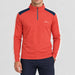 Amundsen 5Mila Half Zip in Terra Red Stripe, front view on model.