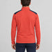 Amundsen 5Mila Half Zip in Terra Red Stripe, back view on model.
