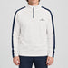 Amundsen 5Mila Half Zip in White Stripe, front view on model.