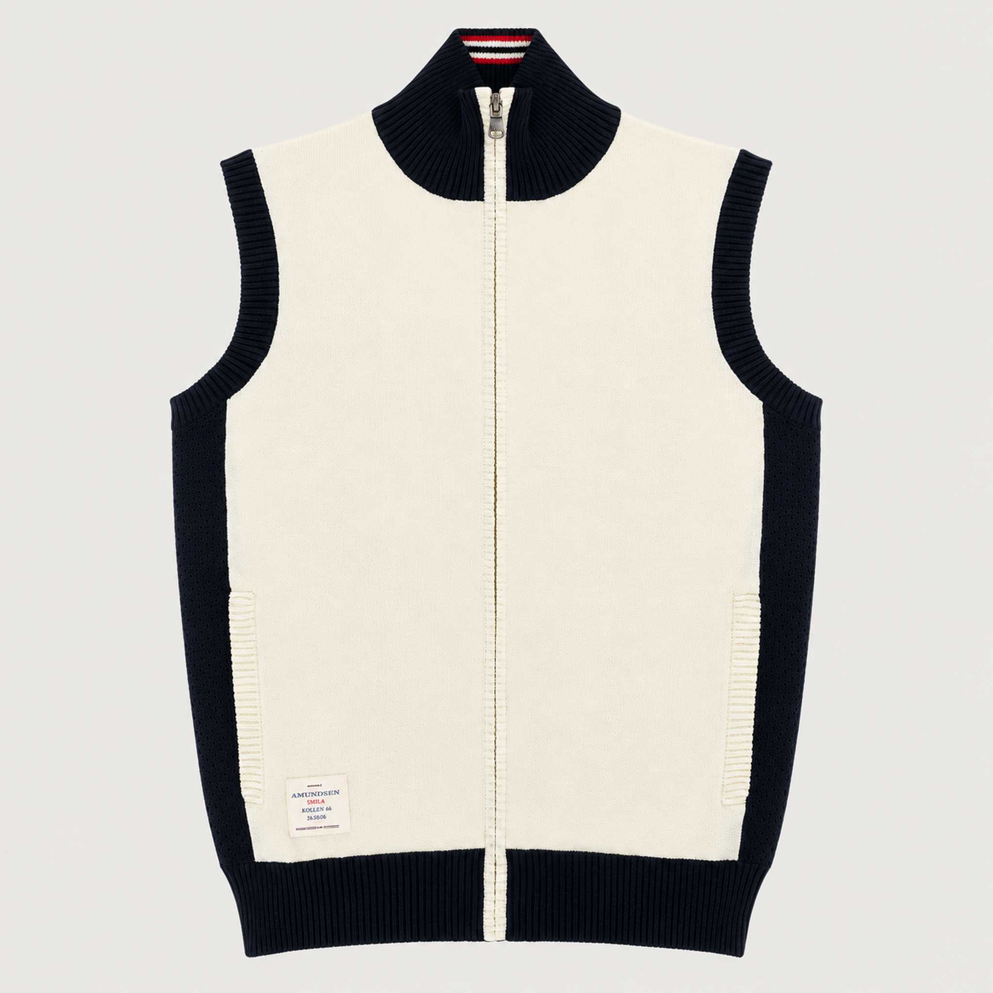 Amundsen 5Mila Knitted Vest in Oatmeal, front