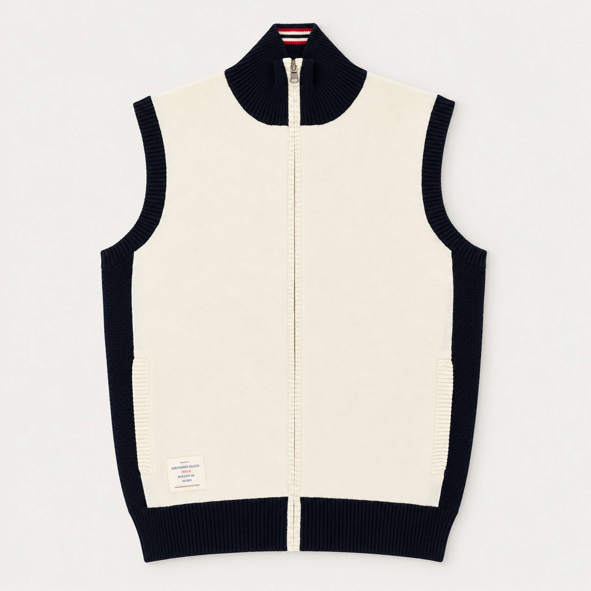 Amundsen 5Mila Knitted Vest in Oatmeal, front alternate