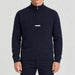 Amundsen Boiled Half Zip in Faded Navy, front view on model.