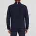 Amundsen Boiled Half Zip in Faded Navy, back view on model.