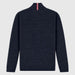 Amundsen Boiled Half Zip in Faded Navy, back product view.