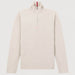 Amundsen Boiled Half Zip in Oatmeal, front product view.