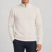 Amundsen Boiled Half Zip in Oatmeal, front view on model.