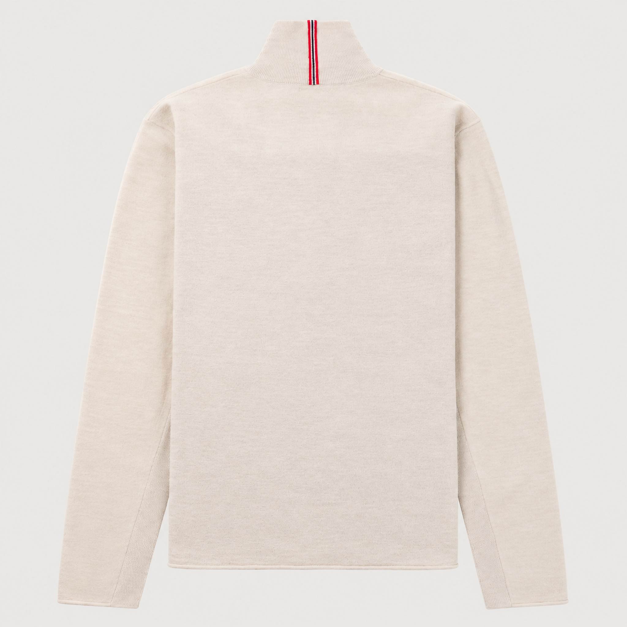 Amundsen Boiled Half Zip in Oatmeal, back product view.