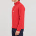 Amundsen Boiled Half Zip in Weathered Red, side view on model.