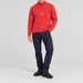 Amundsen Boiled Half Zip in Weathered Red, full outfit view on model.