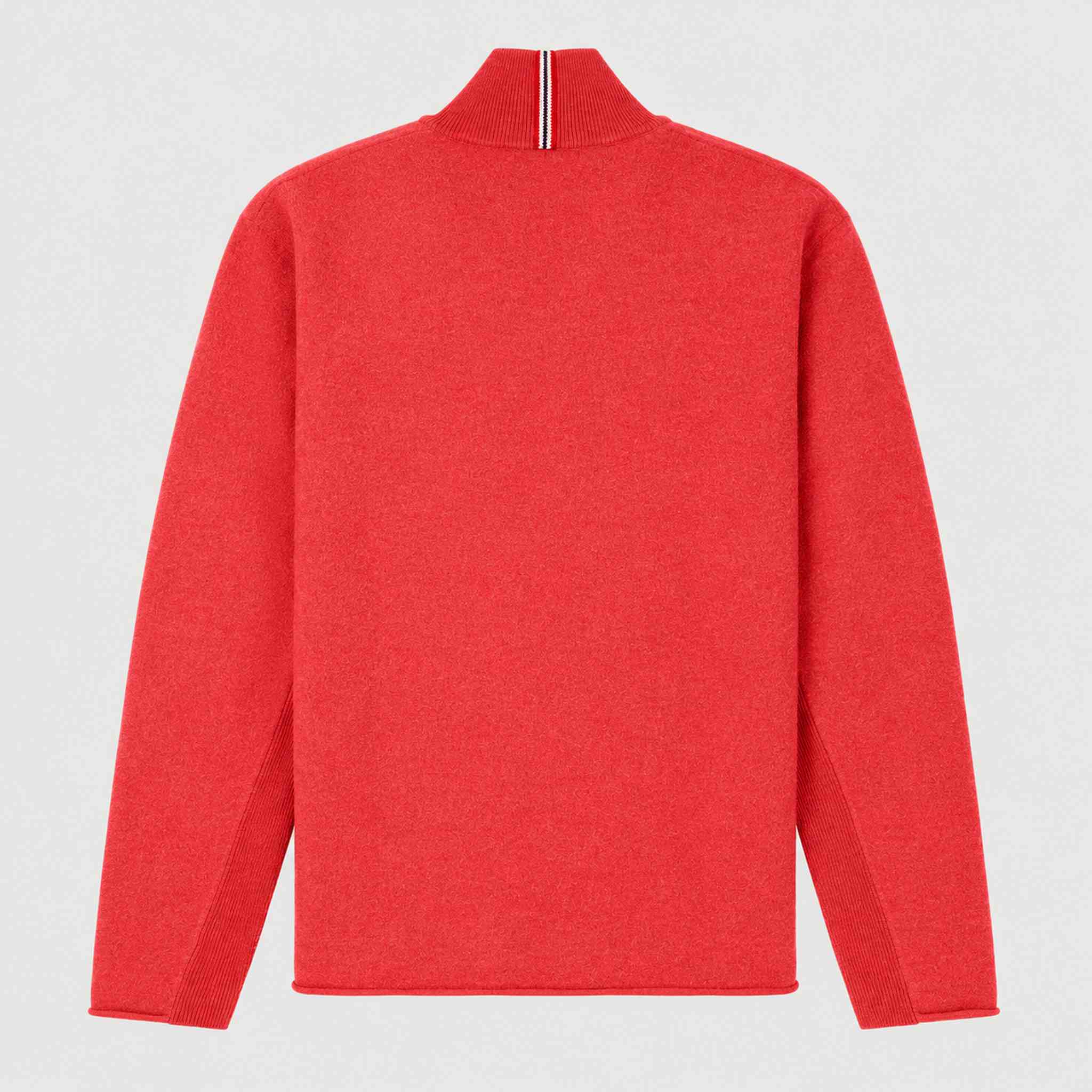 Amundsen Boiled Half Zip in Weathered Red, back product view.