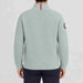 Amundsen Boiled Ski Flag Sweater in Faded Woad Green/Norge, back view on model.
