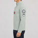 Amundsen Boiled Ski Flag Sweater in Faded Woad Green/Norge, side view on model.