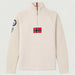 Amundsen Boiled Ski Flag Sweater in Oatmeal, front product view.