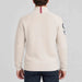 Amundsen Boiled Ski Flag Sweater in Oatmeal, back view on model.