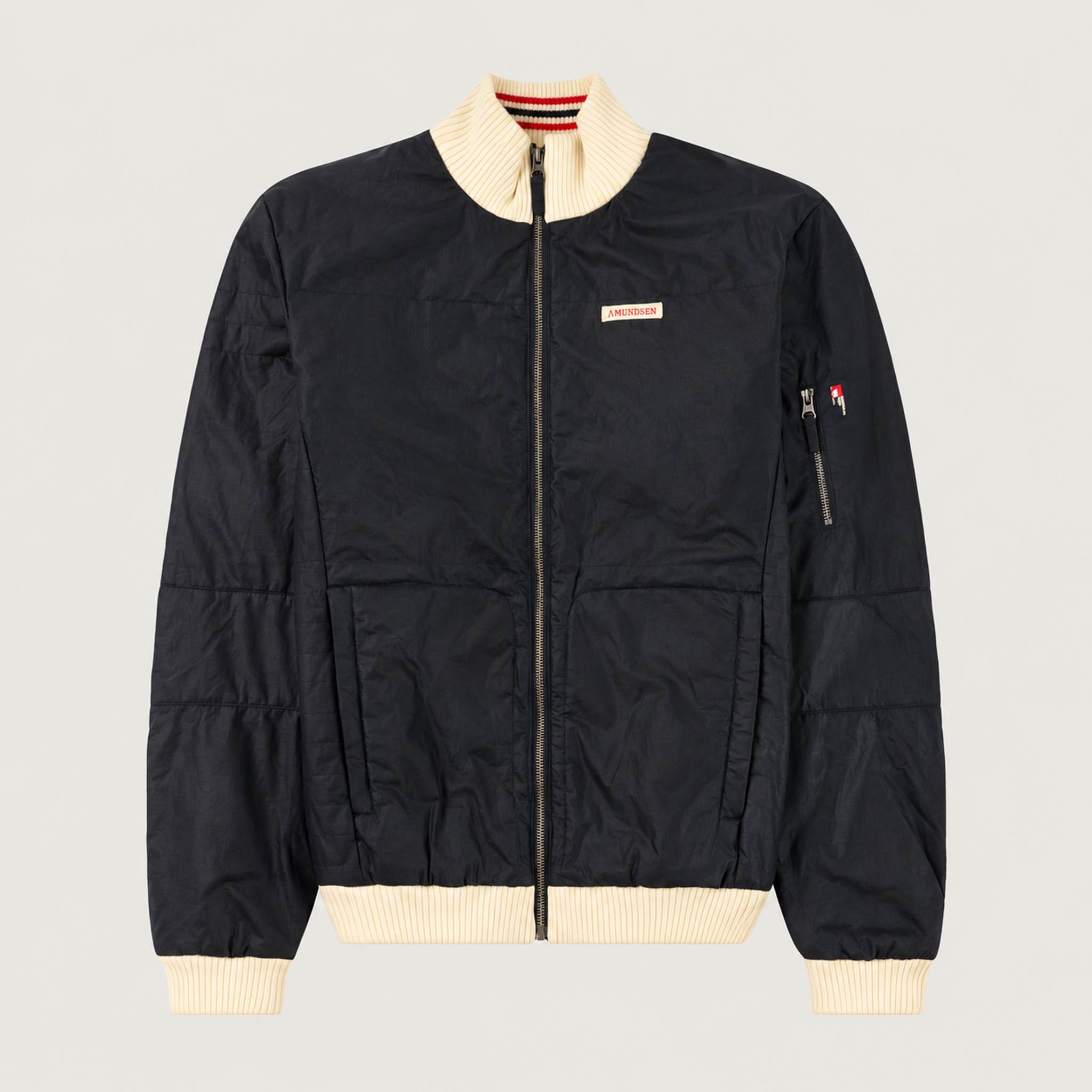 Amundsen men's Breguet Waxed Jacket in Faded Navy, front.