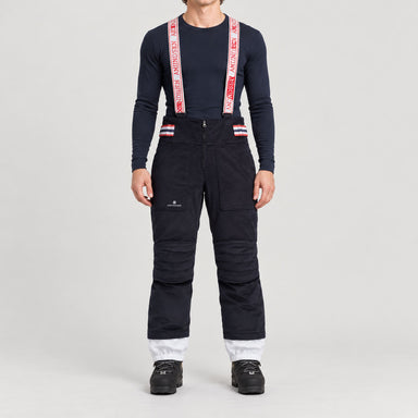 Amundsen Concord Ski Pants in Faded Navy, front view on model.