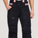 Amundsen Concord Ski Pants in Faded Navy, close-up fabric detail on model.