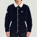 Amundsen Harvester Overshirt in True Navy, front view on model.