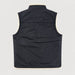 Amundsen Harvester Reverso Waxed Vest, back product view, navy waxed side.