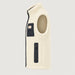 Amundsen Harvester Reverso Waxed Vest, side product view, cream fleece side.