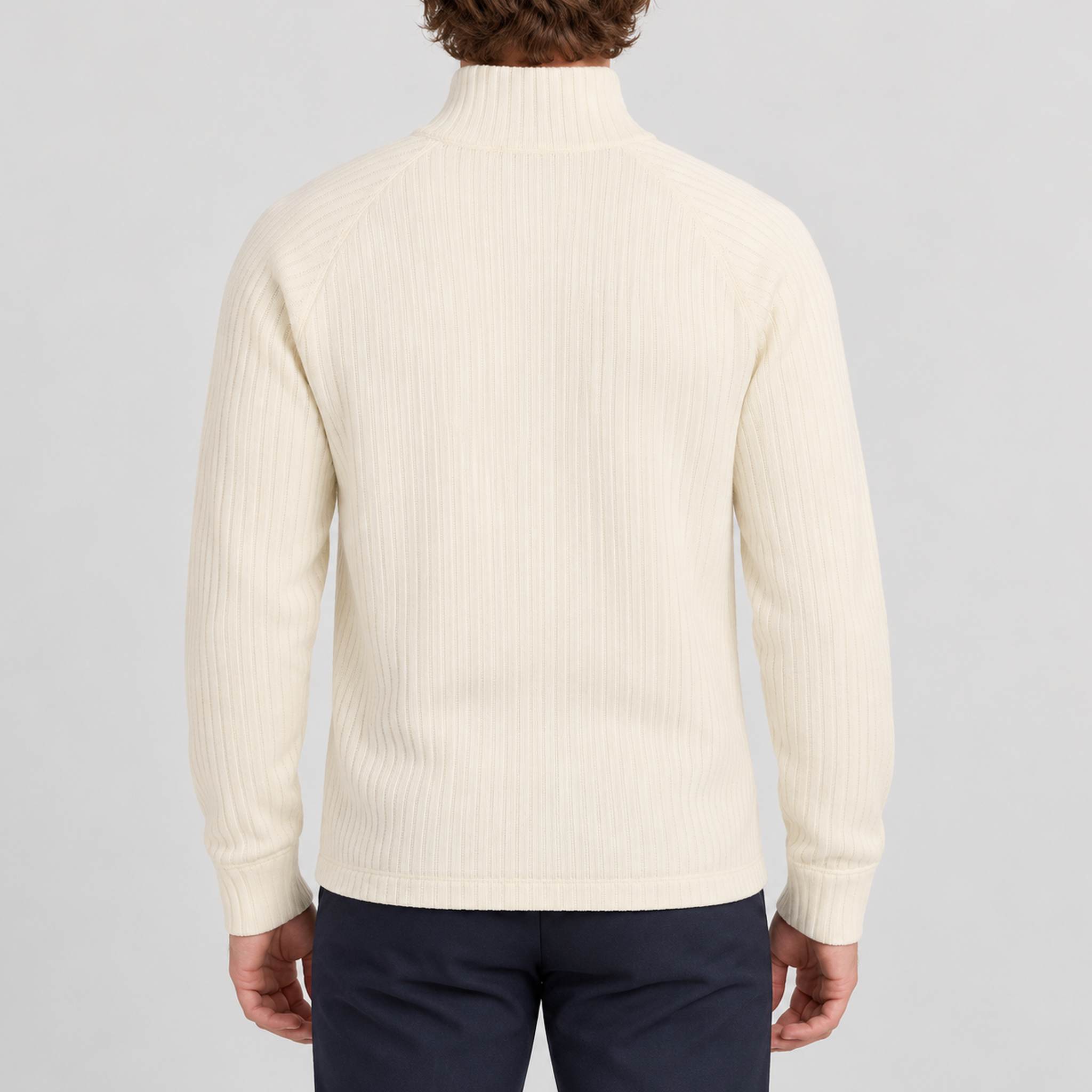 Amundsen Hero's Hide Half Zip, back view on model.