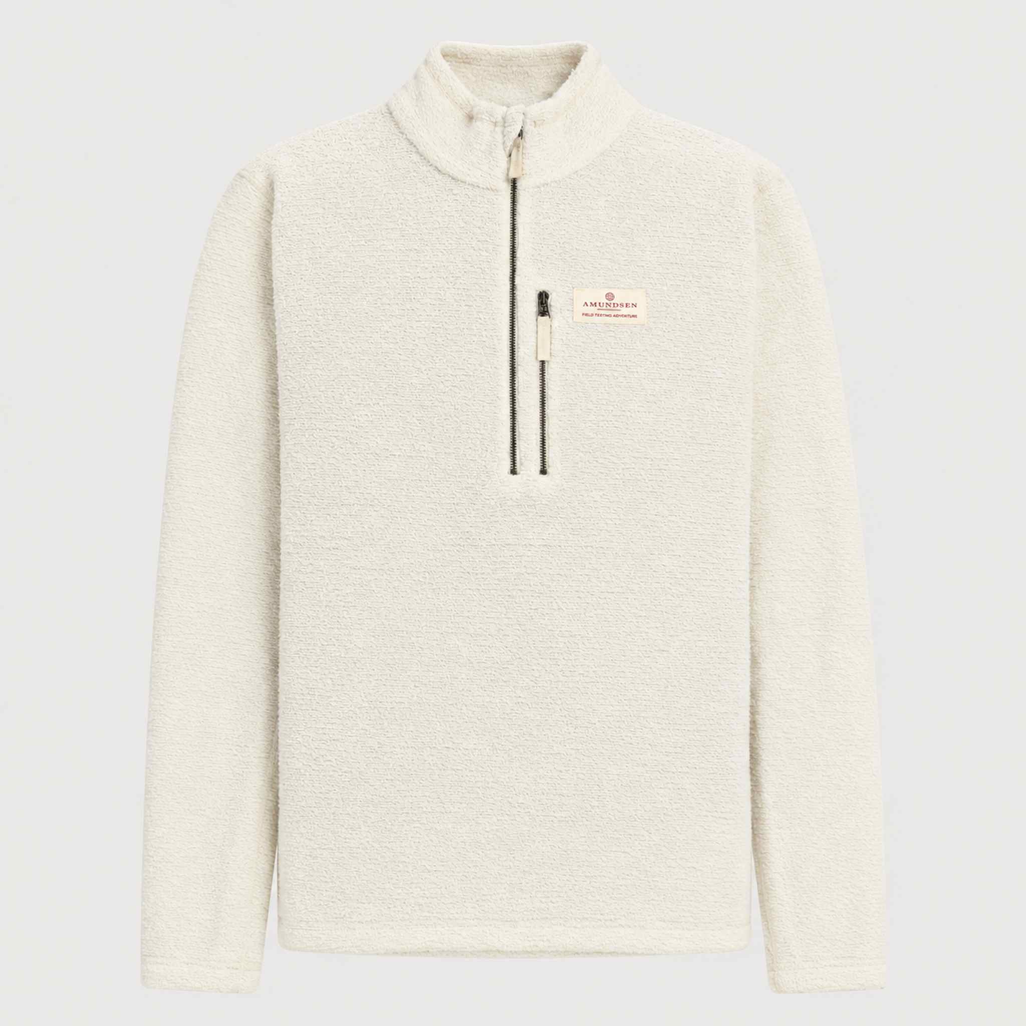 Amundsen Hut Half Zip in Oatmeal, front product view.