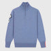 Amundsen Peak Half Zip in Denim Blue, front product view.