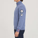 Amundsen Peak Half Zip in Denim Blue, side view on model.