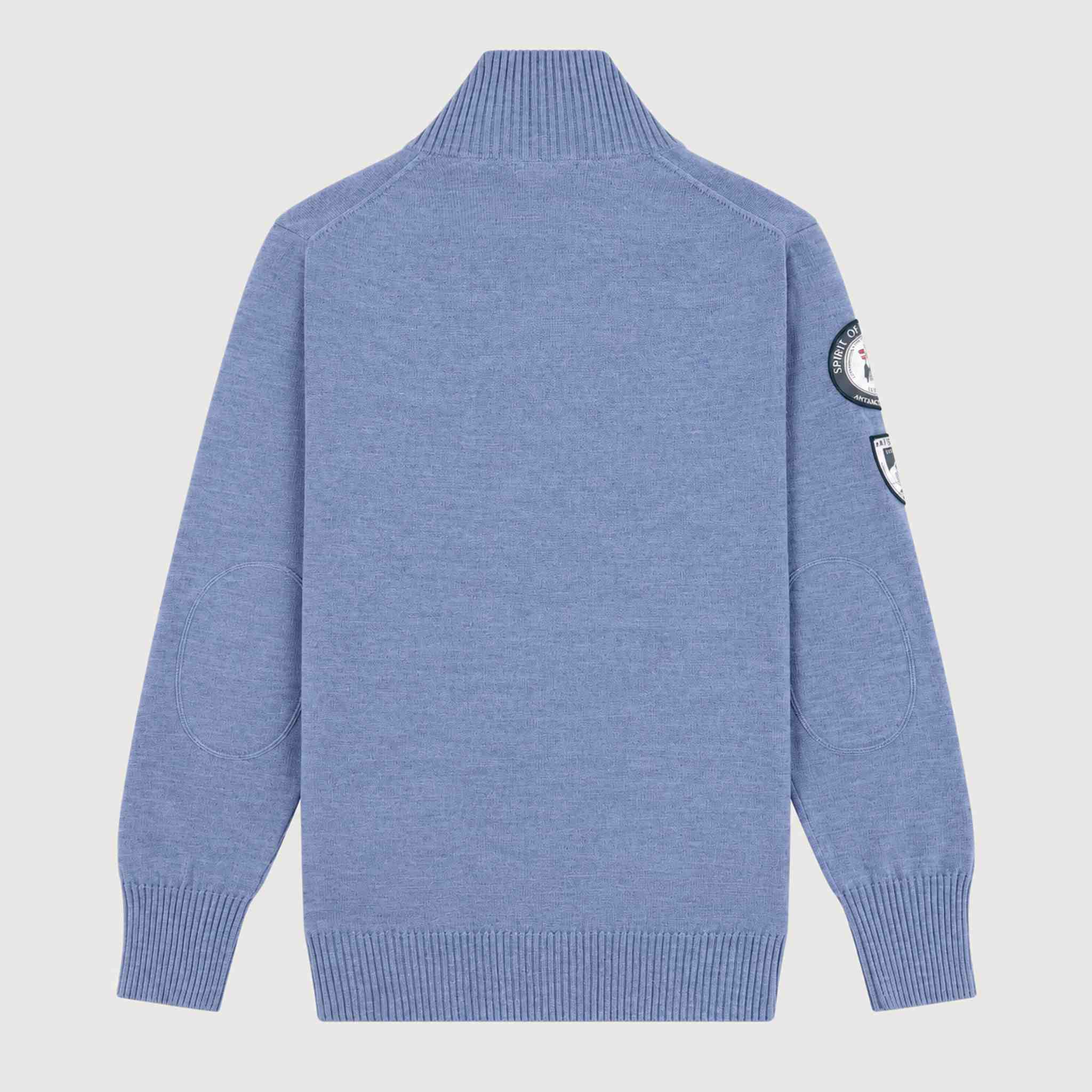 Amundsen Peak Half Zip in Denim Blue, back product view.