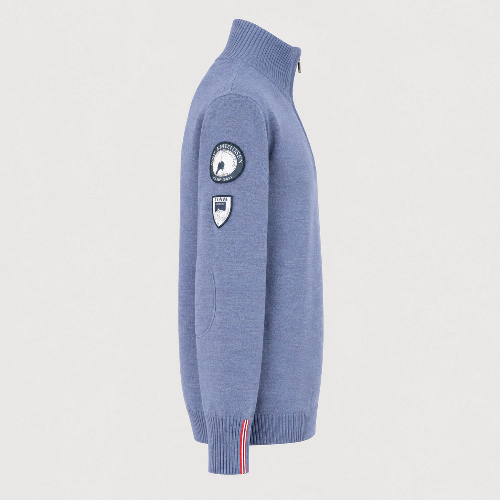 Amundsen Peak Half Zip in Denim Blue, side product view.