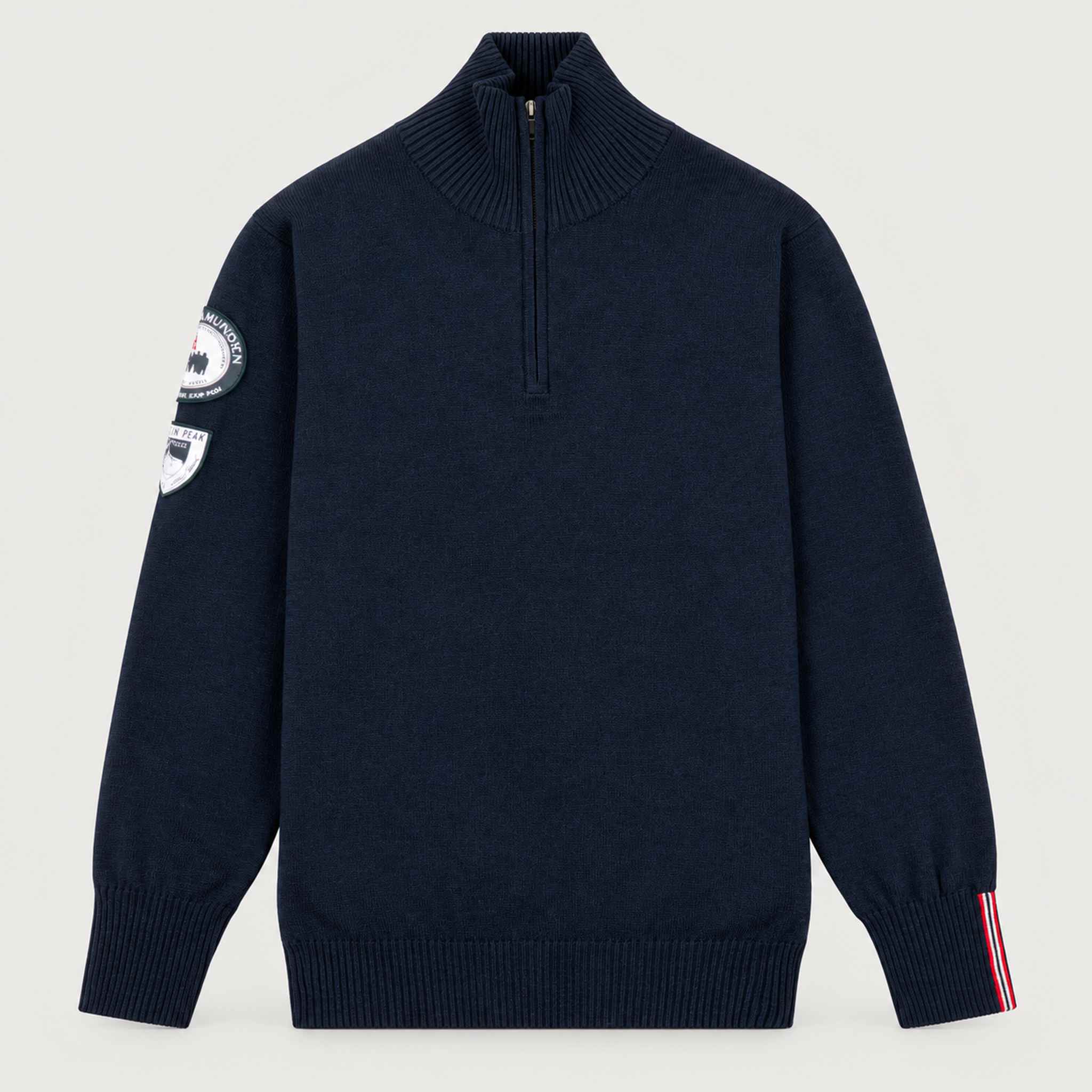 Amundsen Peak Half Zip in Faded Navy, front product view.