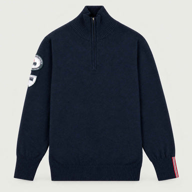 Amundsen Peak Half Zip in Faded Navy, front product view.