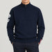 Amundsen Peak Half Zip in Faded Navy, front view on model.