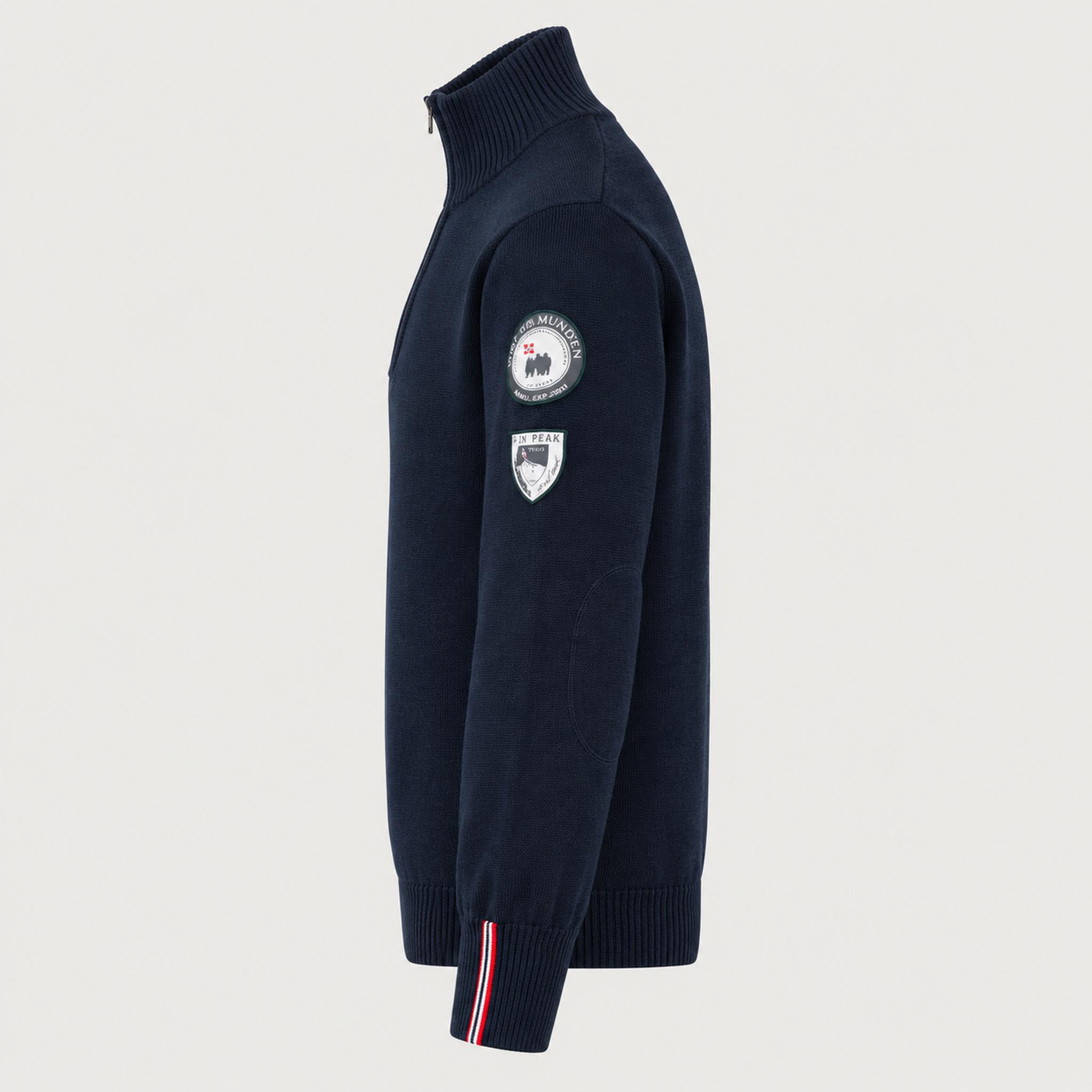 Amundsen Peak Half Zip in Faded Navy, side product view.