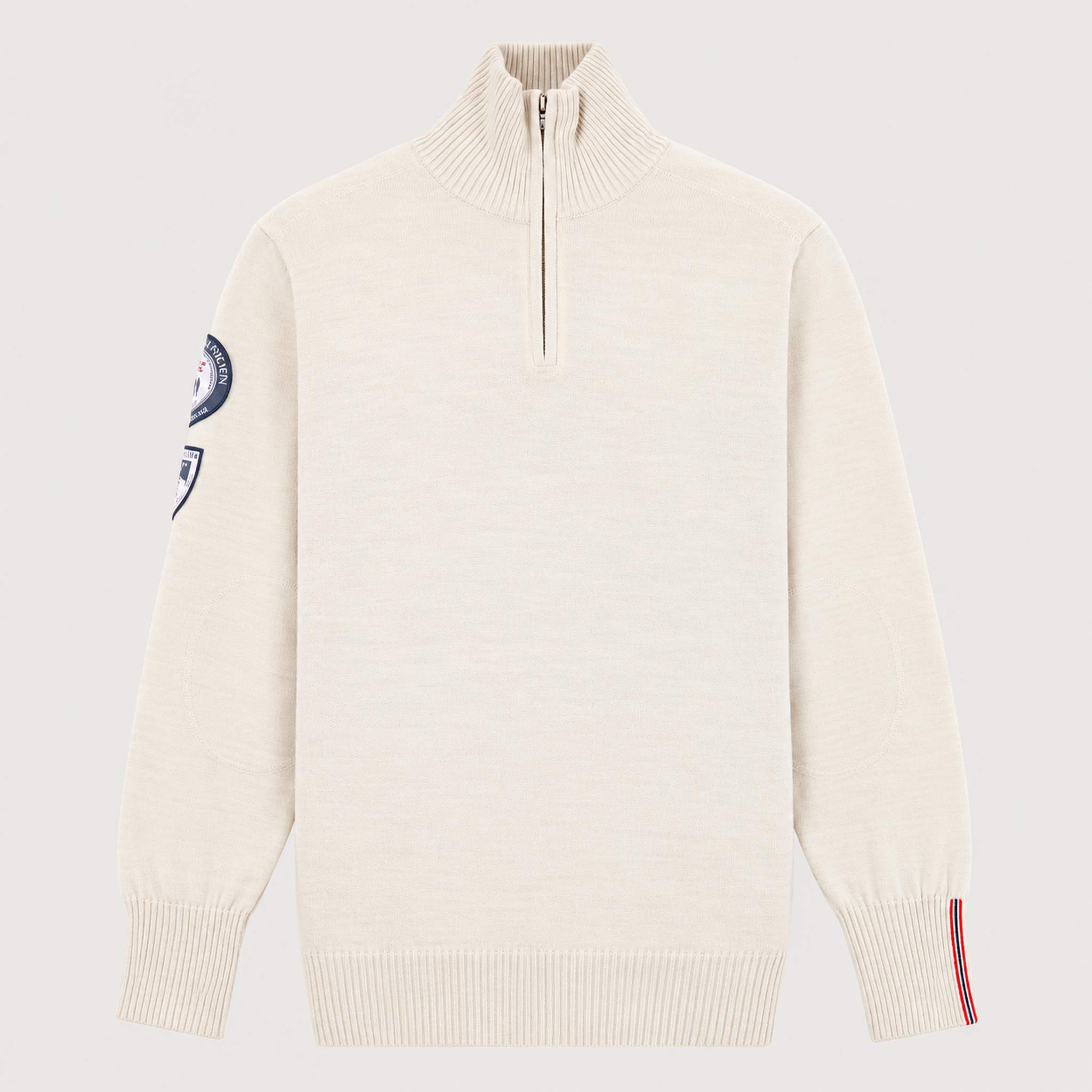 Amundsen Peak Half Zip in Oatmeal, front product view.