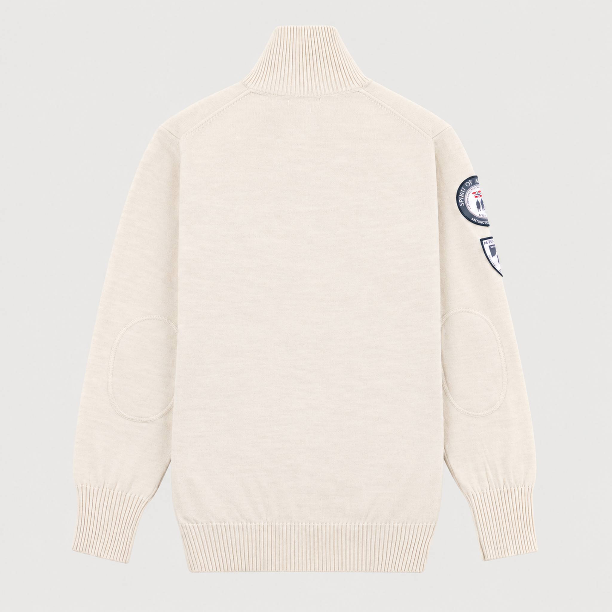 Amundsen Peak Half Zip in Oatmeal, back product view.