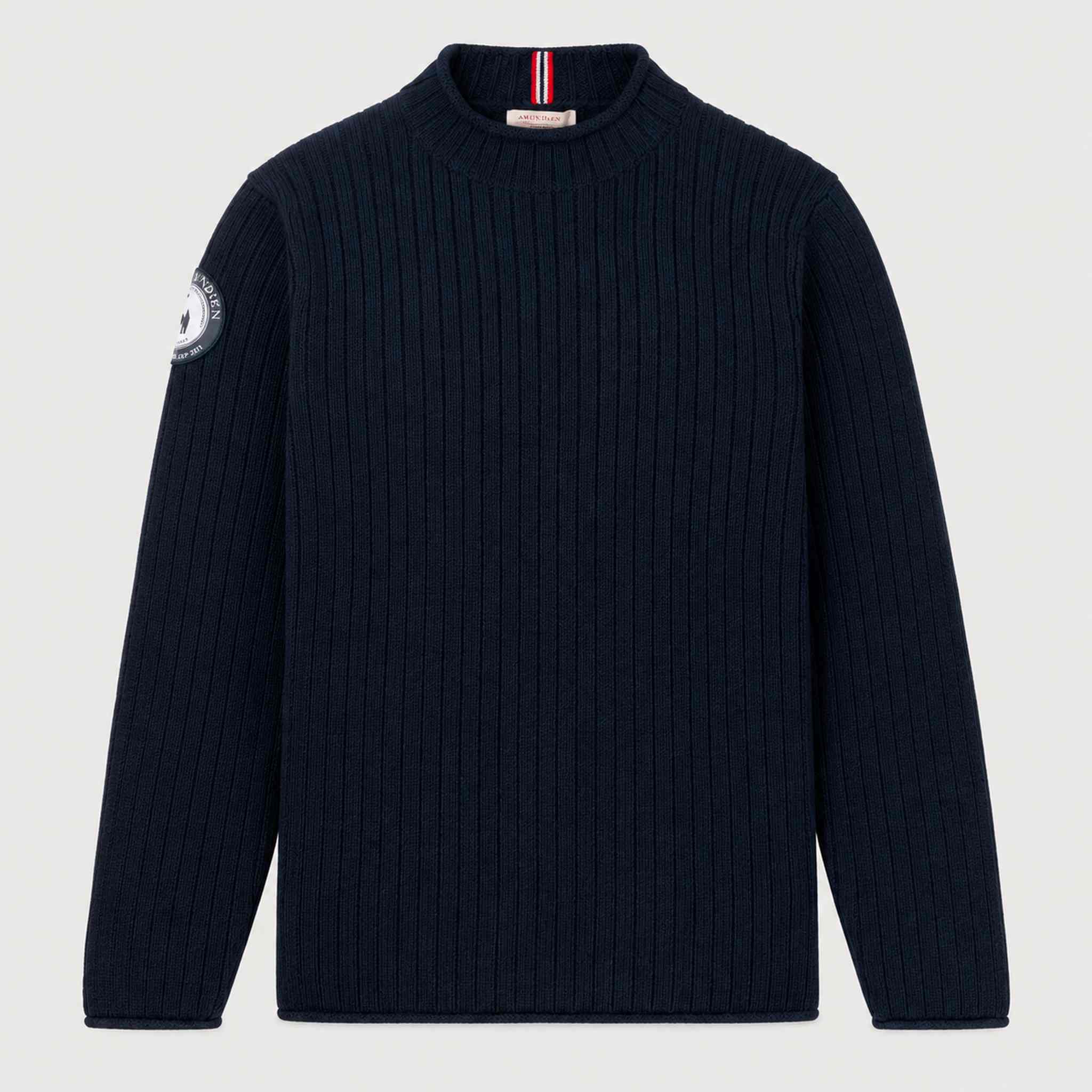 Amundsen Roald Roll Neck in Faded Navy, front product view.