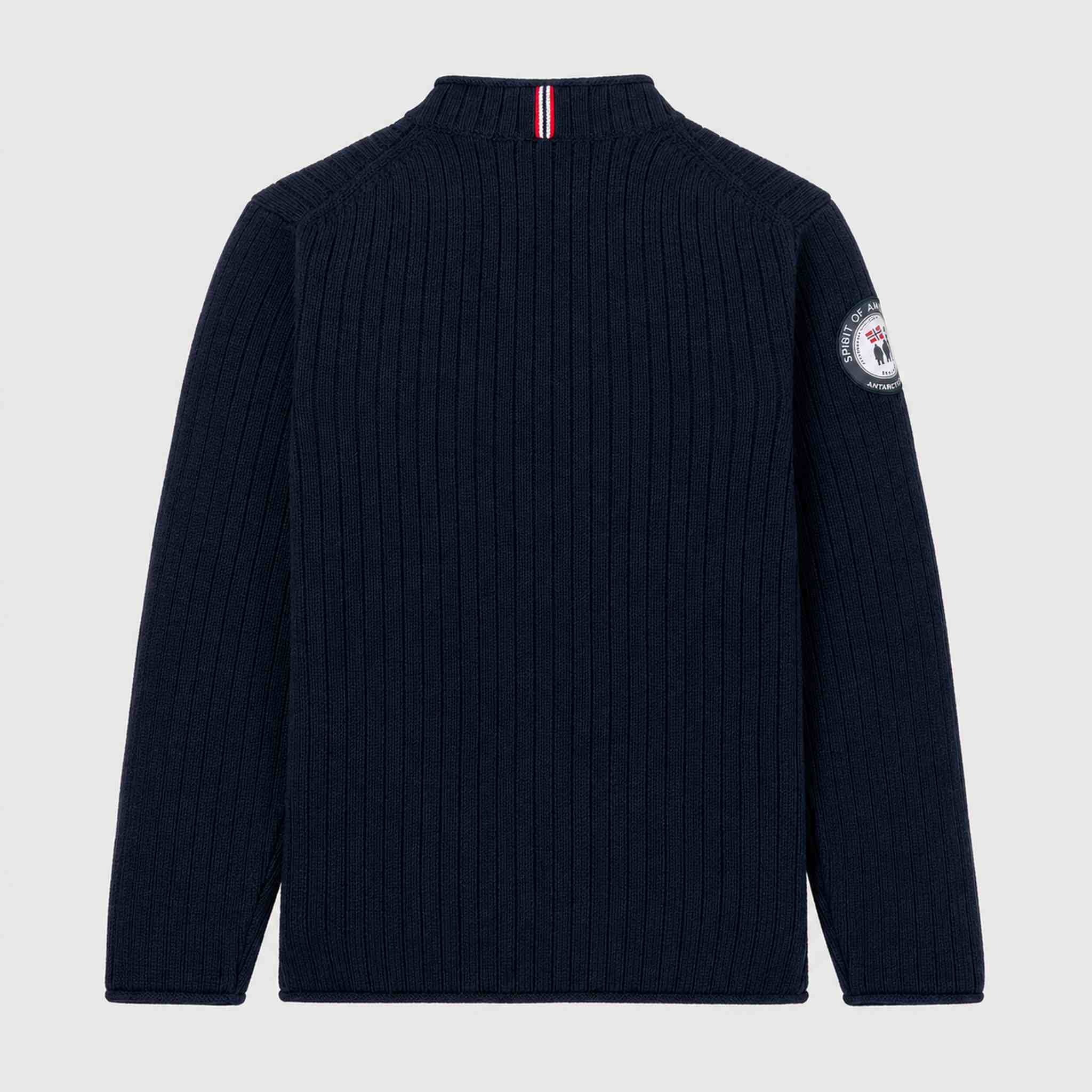 Amundsen Roald Roll Neck in Faded Navy, back product view.