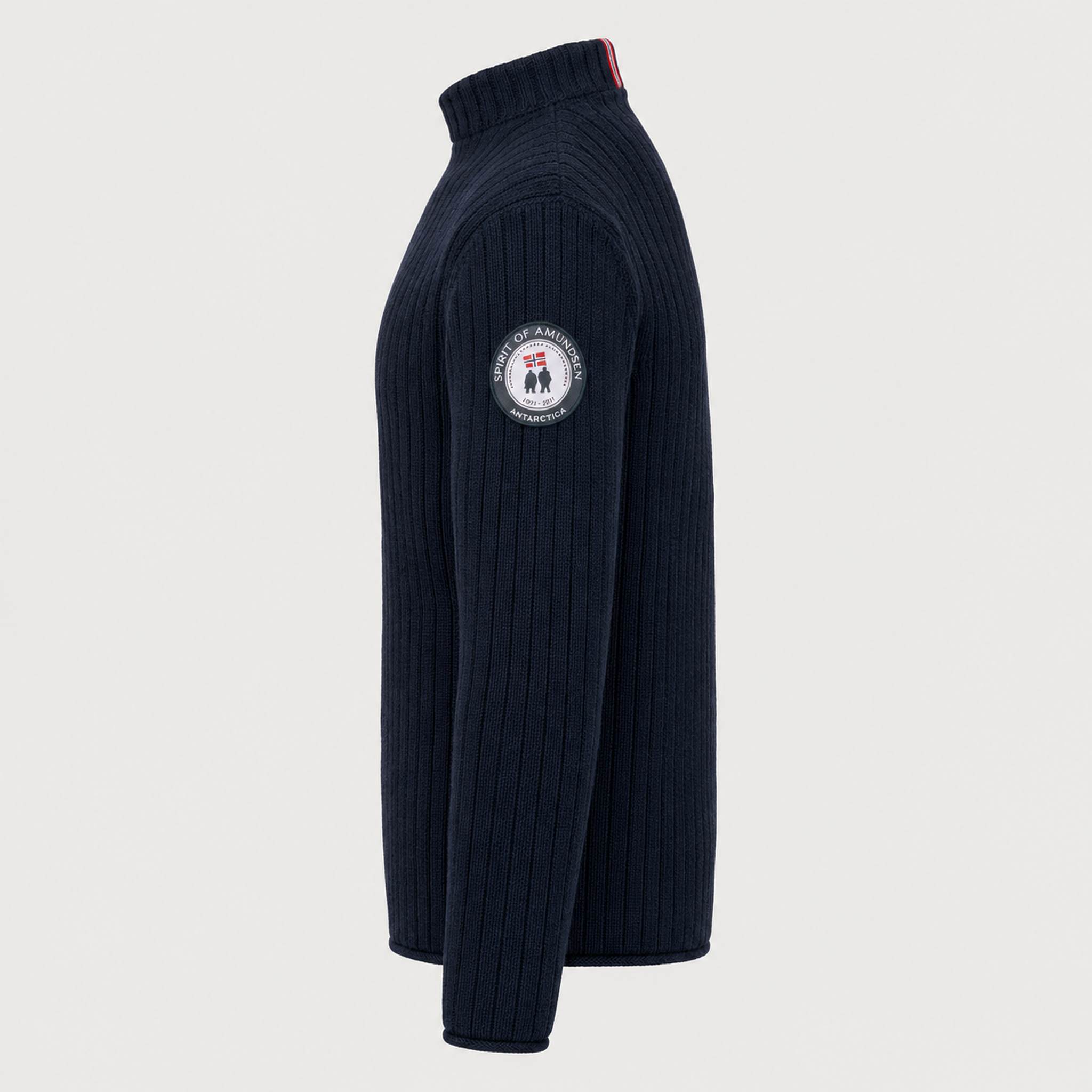 Amundsen Roald Roll Neck in Faded Navy, side product view.