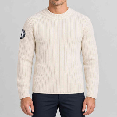 Amundsen Roald Roll Neck in Oatmeal, front view on model.