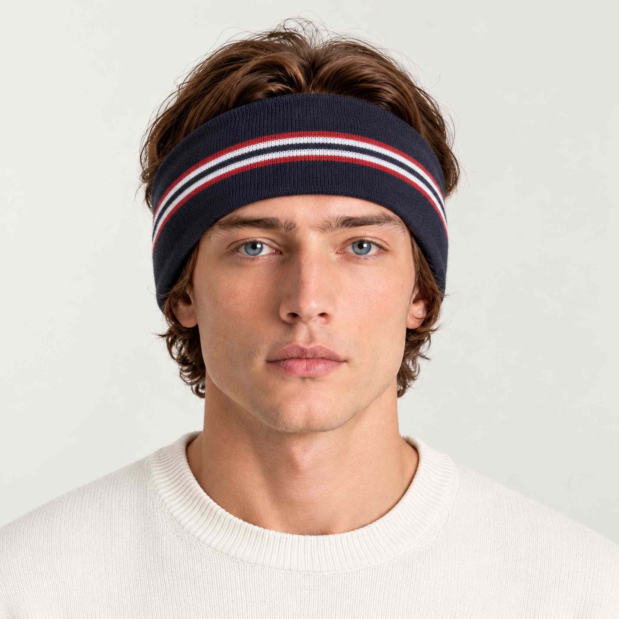 Amundsen 5mila lines headband faded navy, model male front