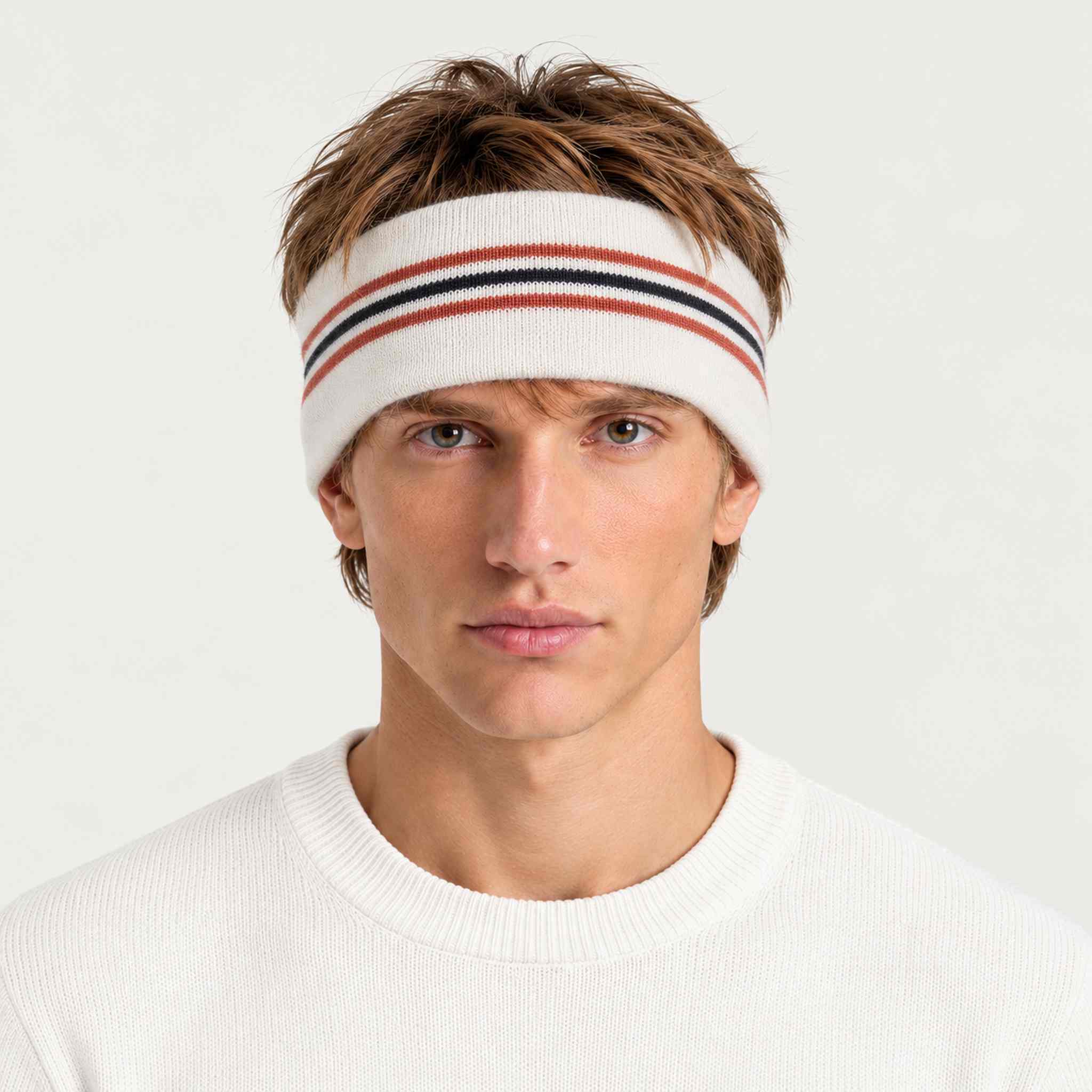 Amundsen 5mila lines headband white, model male front