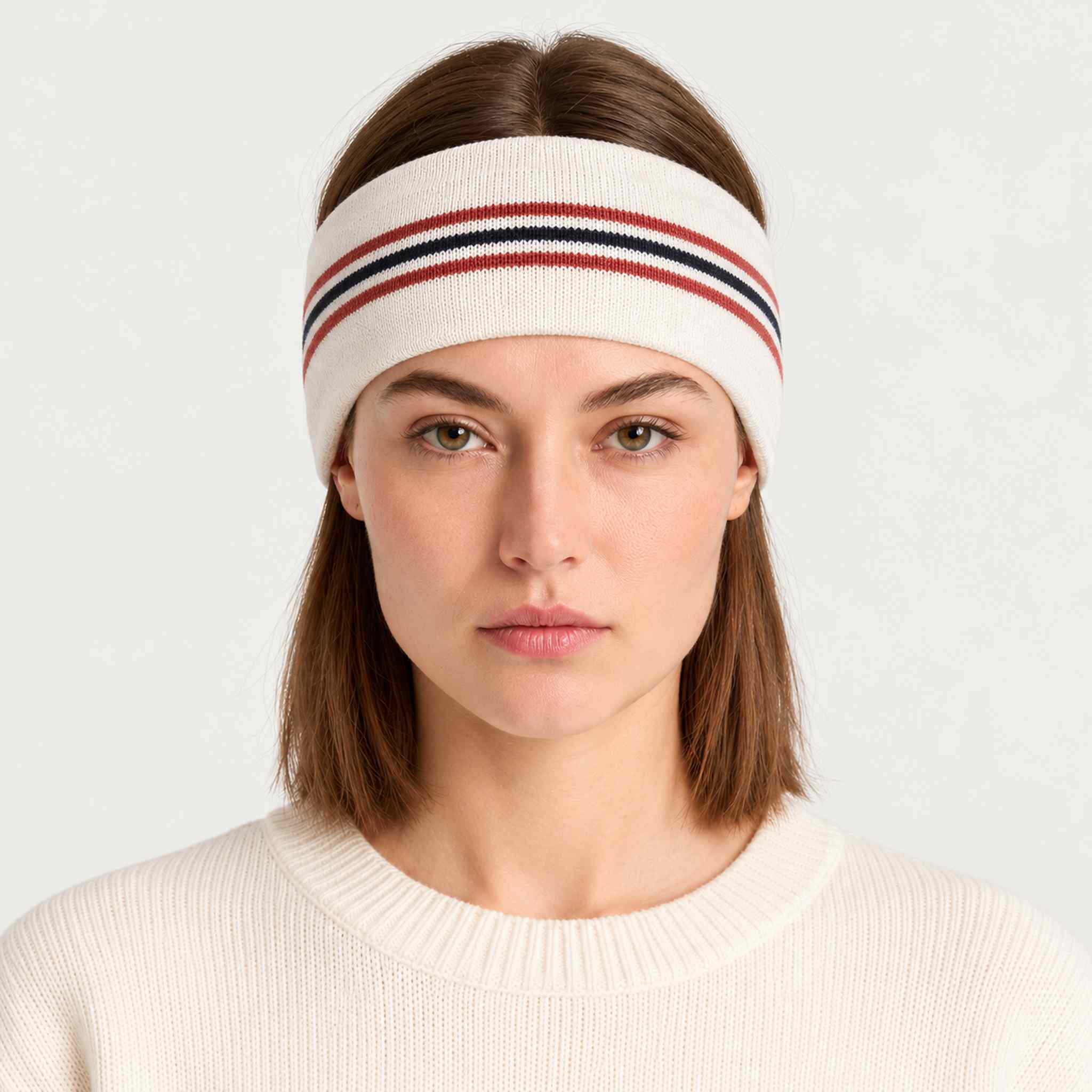 Amundsen 5mila lines headband white, model female front