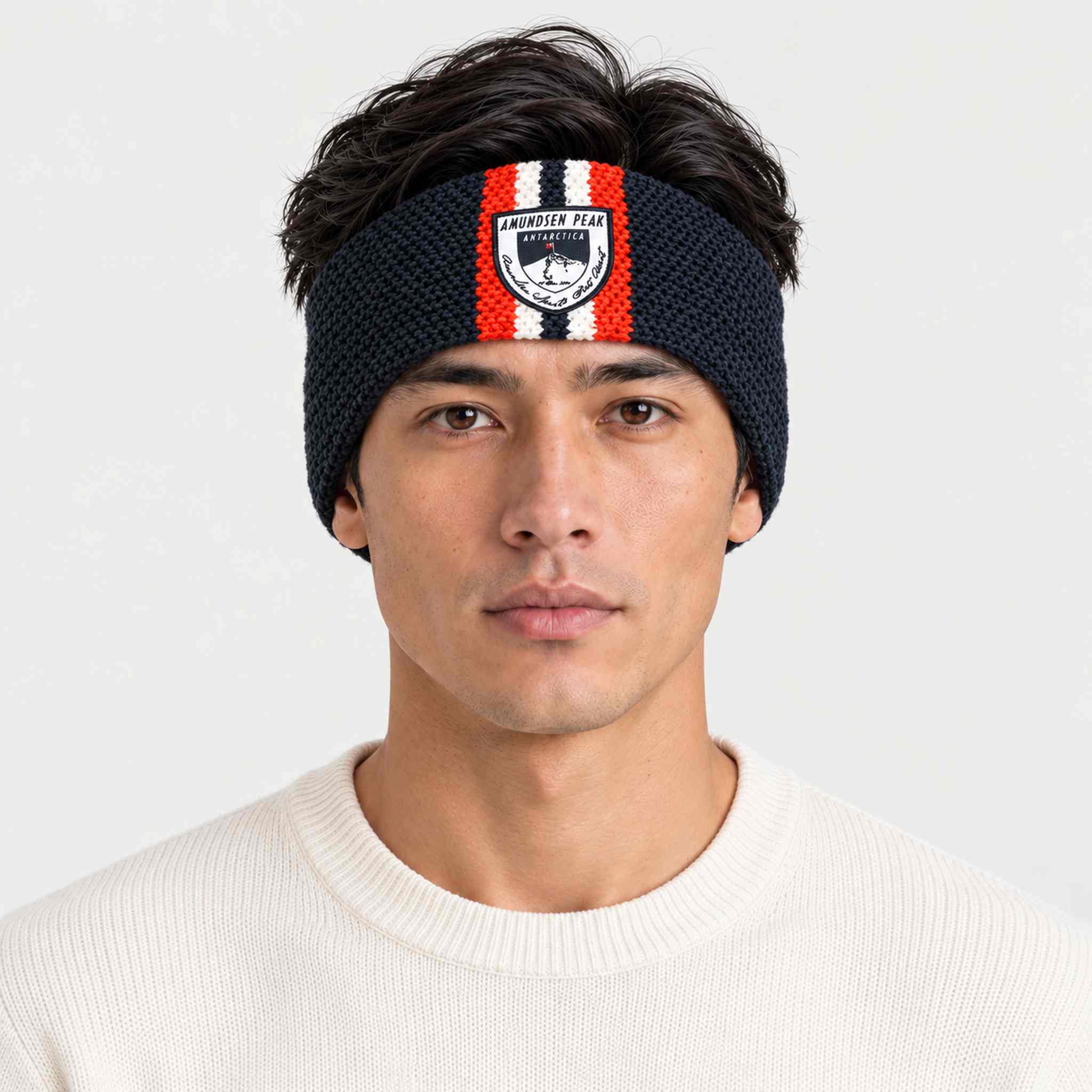 Amundsen antarctica headband faded navy, model male front